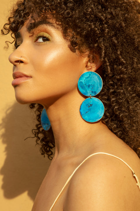 Double Cobalt Earring